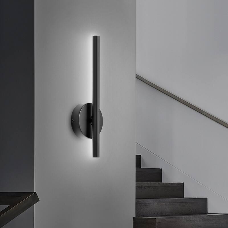 15.7 in. Modern Gold/Black Linear Bathroom Vanity Light Dimmable Integrated LED Wall Light