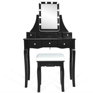 Dimmable Bulbs Touch Switch Vanity Dressing Table Set With Removable ...