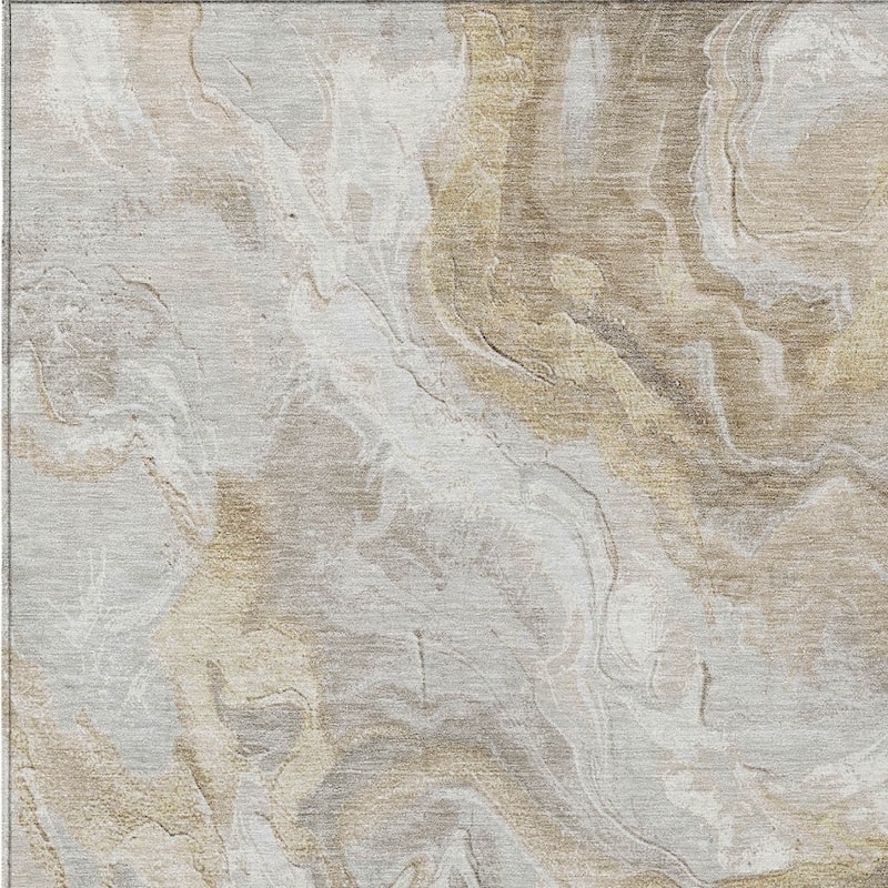 HomeRoots Abstract Modern Rectangle Outdoor Rug