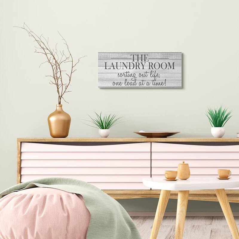 Stupell Laundry Room Funny Word Bathroom Black And White Design,10x24, Proudly Made in USA - Multi-Color