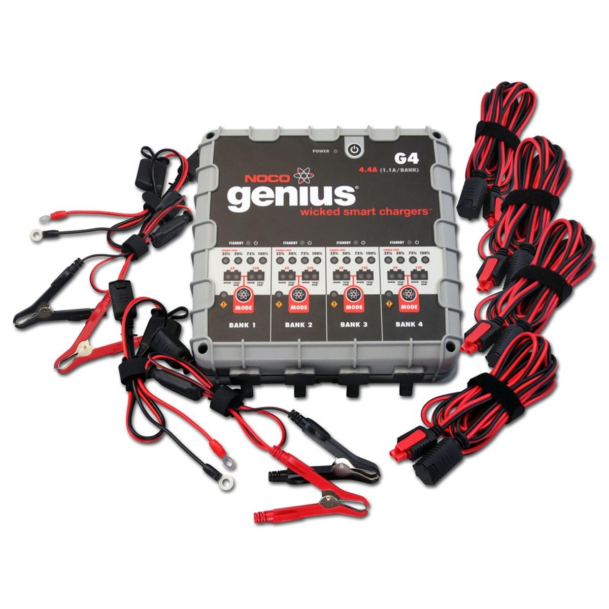 Noco Genius G4 6/12V 1100Ma 4 Bank Battery Charger G4 Overstock