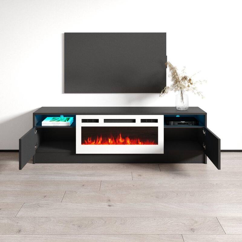 Duke 01 WH-EF Electric Fireplace 63" TV Stand