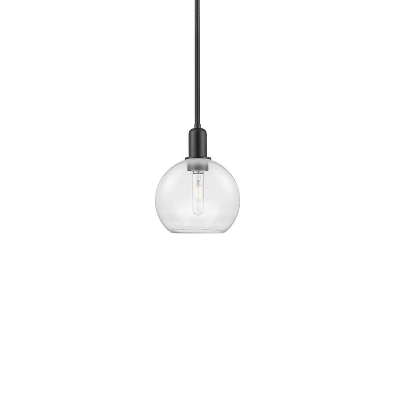Innovations Lighting 716-1S-11-8 Athens Pendant Athens 8" Wide Mini - Matte Black / Clear