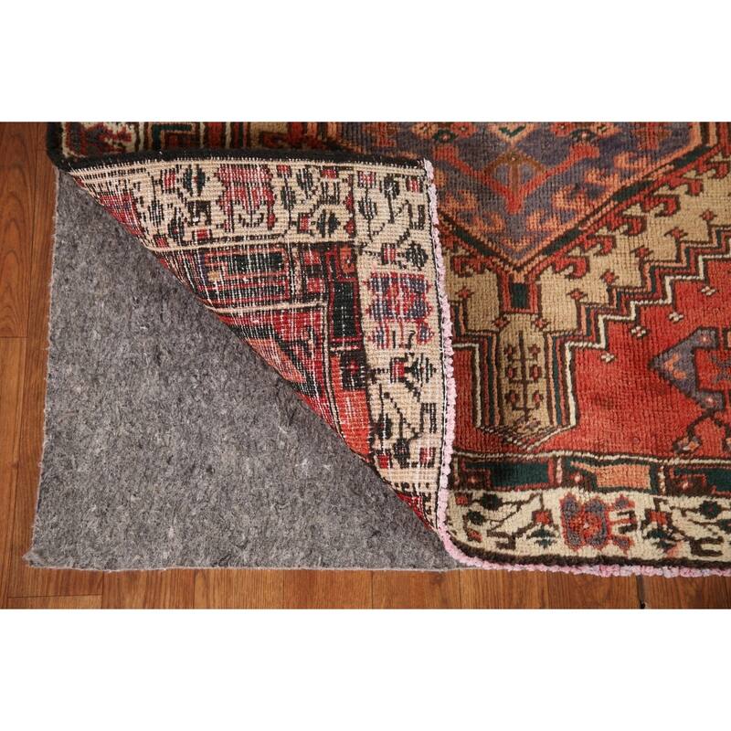 Orange Ardebil Persian Vintage Runner Rug Handmade Tribal Wool Carpet - 3'2"x 10'3"