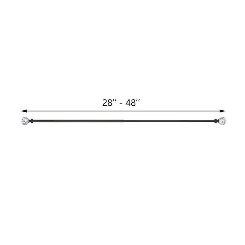 Acroma Adjustable Steel Single Curtain Rod with White Globe Ball Finial