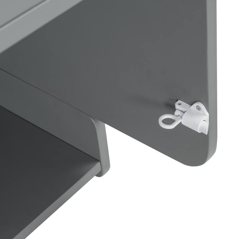 Twin Size Murphy Bed Wood Wall Bed with Wardrobe Desk Cabinet and Drawers, Murphy Bed with Workstation for Studio Apartment