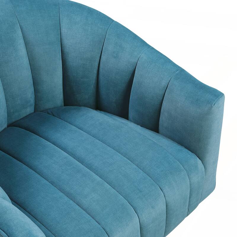 1pc Comfortable Barrel Back Swivel Chair