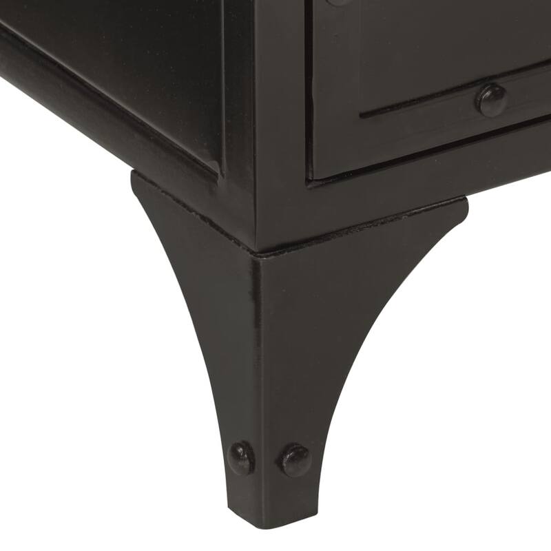 vidaXL Bathroom Furniture Set Natural wood, Black - 13.8 x 21.7 x 23.6 in