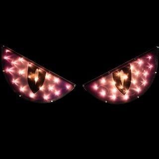 Lighted Eyes Halloween Window Silhouette Decorations - 40" - Purple - Set of 2