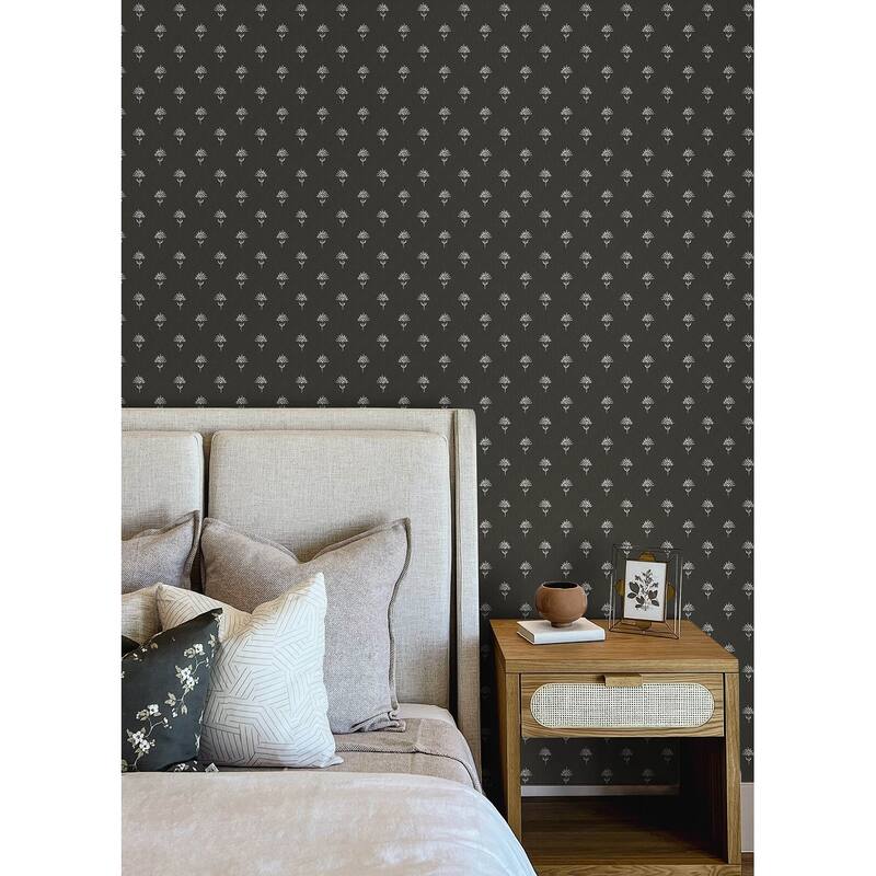 Chesapeake Surdiva Black Floral Fan Wallpaper