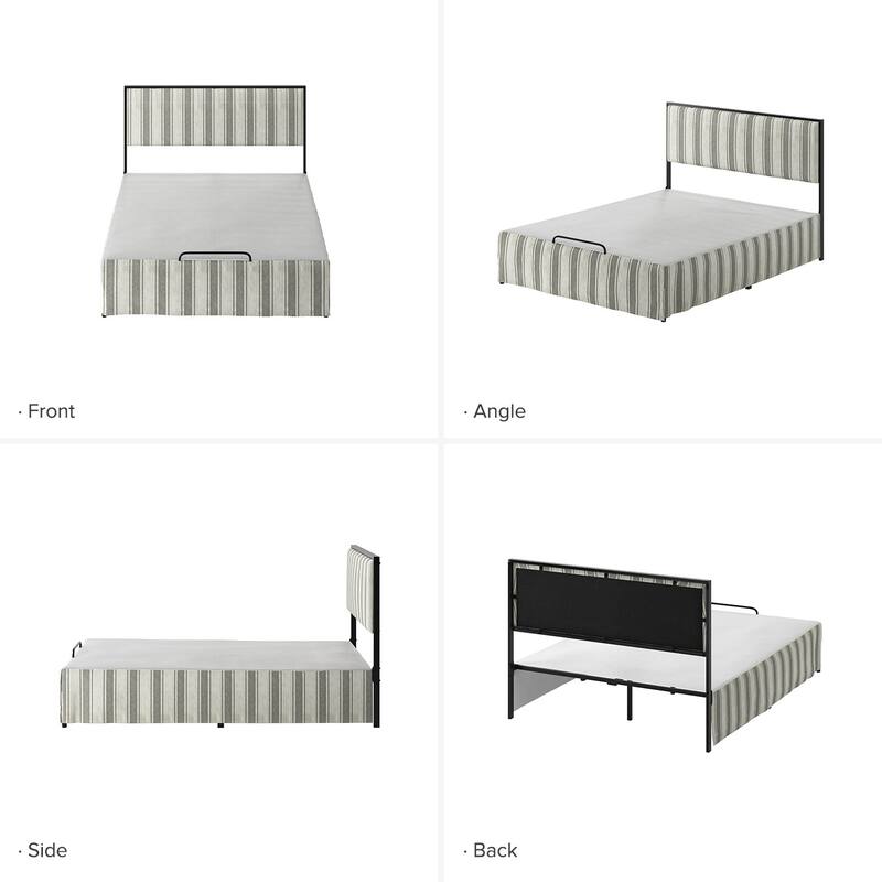 Oliver Modern Washable Slipcover Bed Upholstered Metal by HULALA HOME