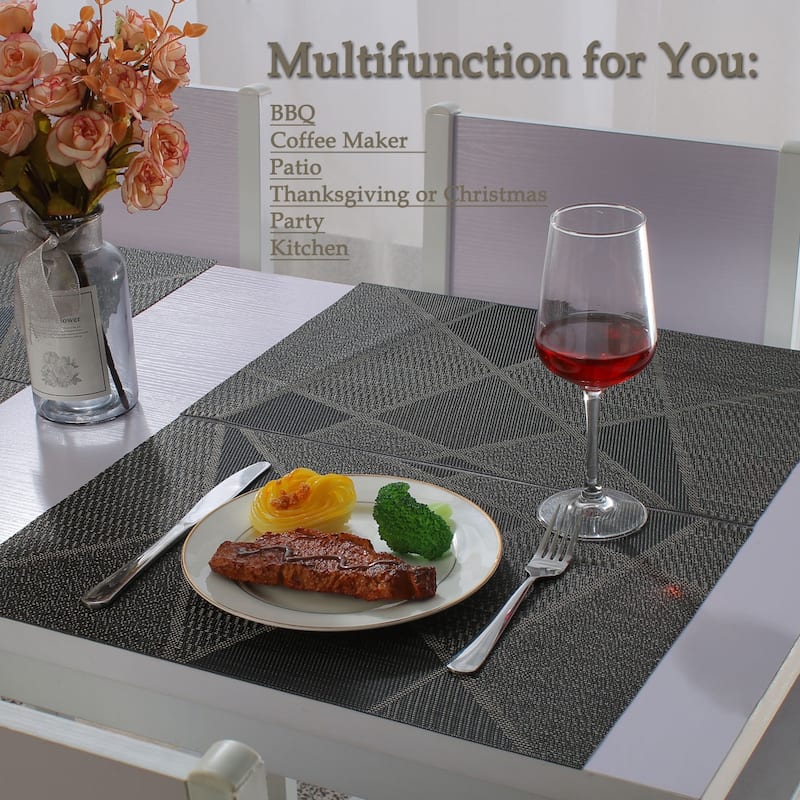 Set of 6 Non Slip Insulation Mats for Kitchen Dining Table 18" x 12"