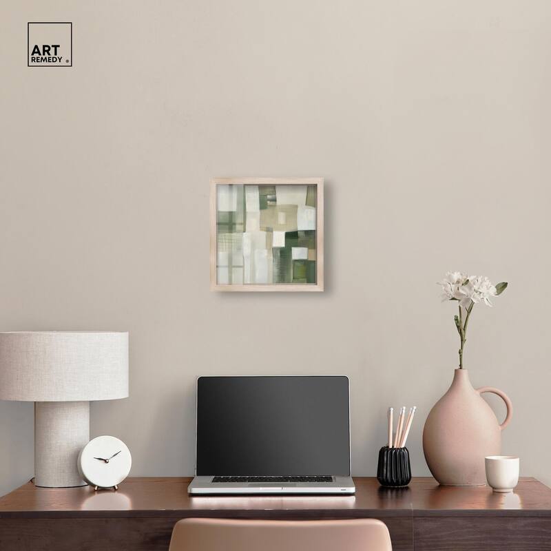 Pale Jade Green II Shadowbox by Art Remedy