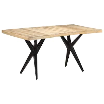 vidaXL Dining Table 63"x31.5"x29.9" Rough Mango Wood