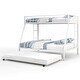 preview thumbnail 1 of 17, Costway Twin Over Full Metal Slats Bunk Bed Frame with Trundle, Guard