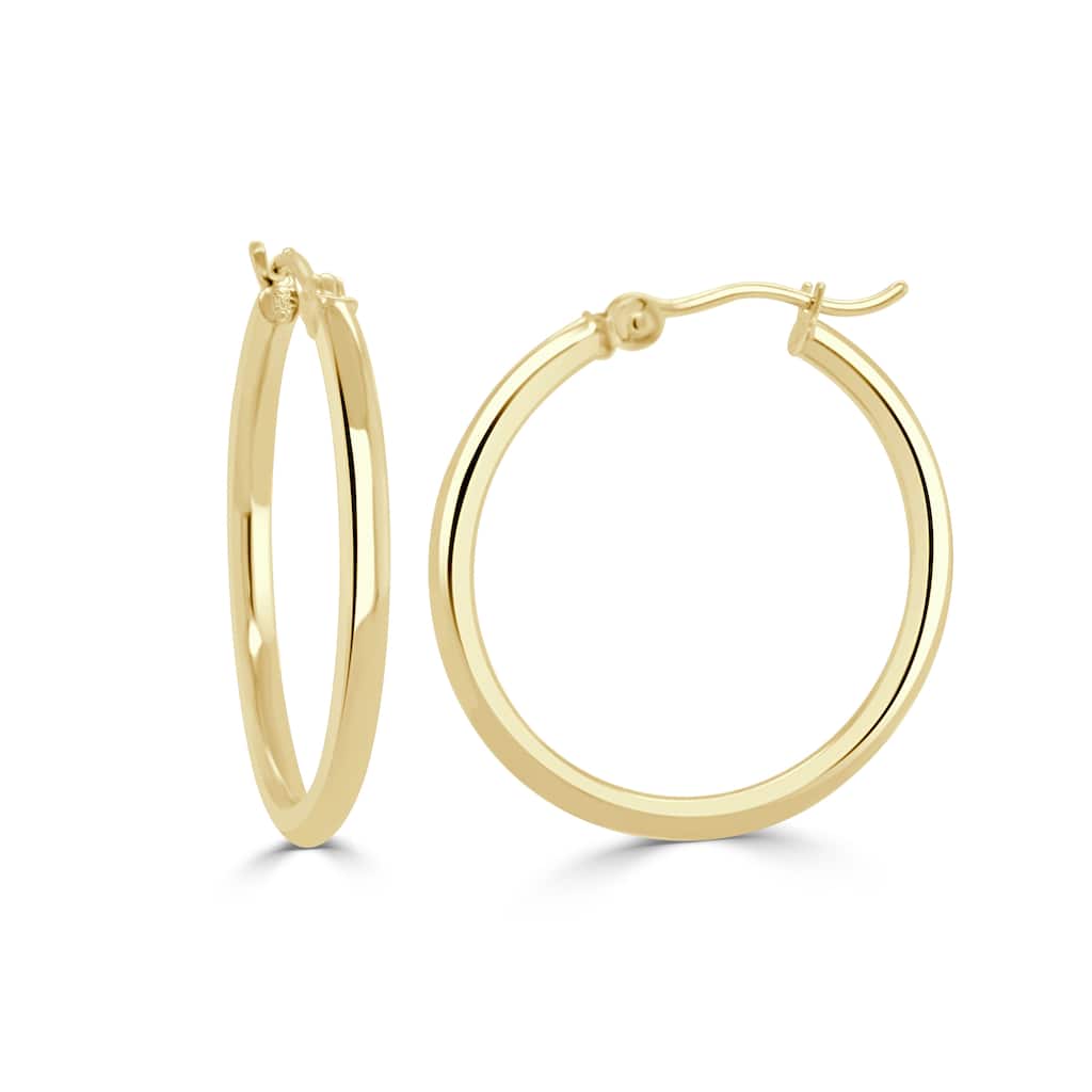 Joelle Collection Gold Earrings 14K Yellow Gold 2x20 MM