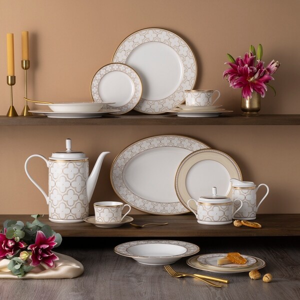 Noritake Trefolio Gold 12-Piece Dinnerware Set, Service For Noritake Trefolio Gold 12-Piece Dinnerware Set, Service For