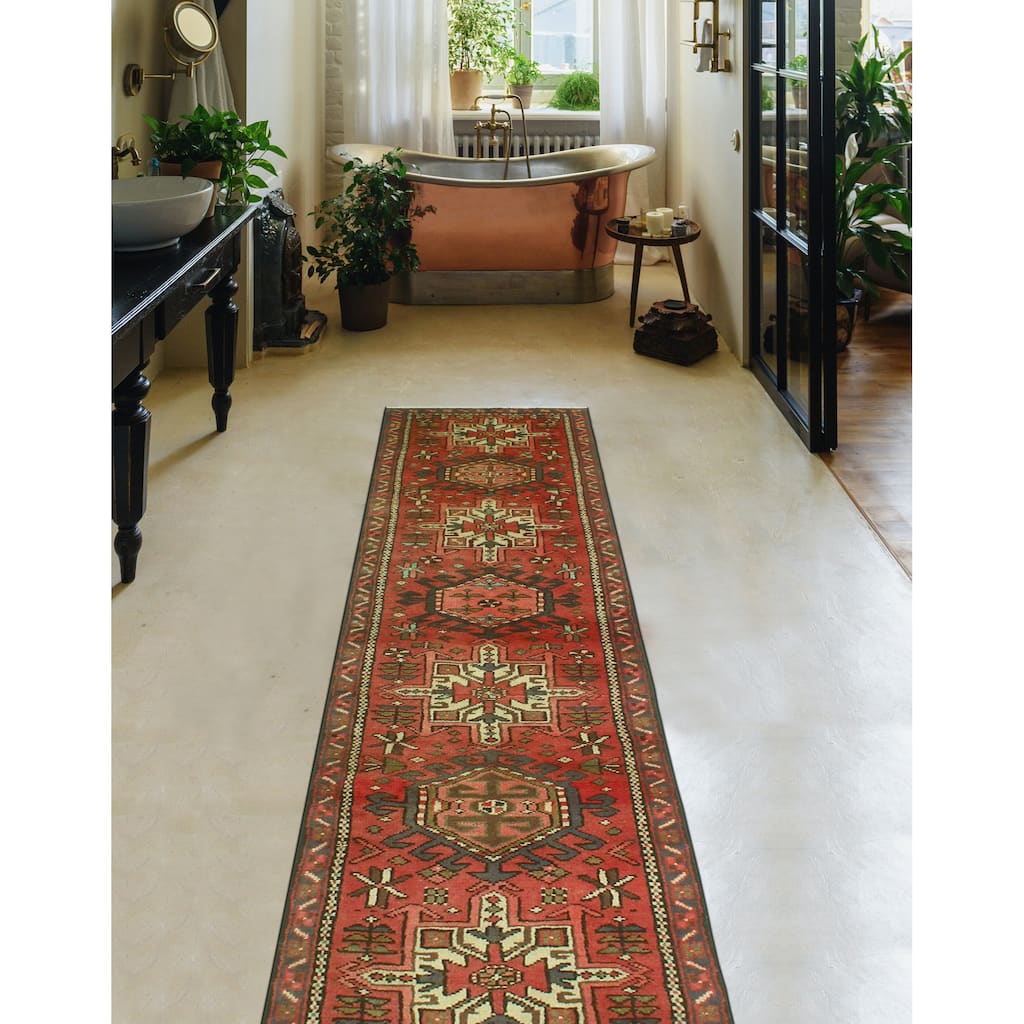 Fine Vintage Distressed Alyse Rust/Ivory Runner - 2'0" x 8'6"