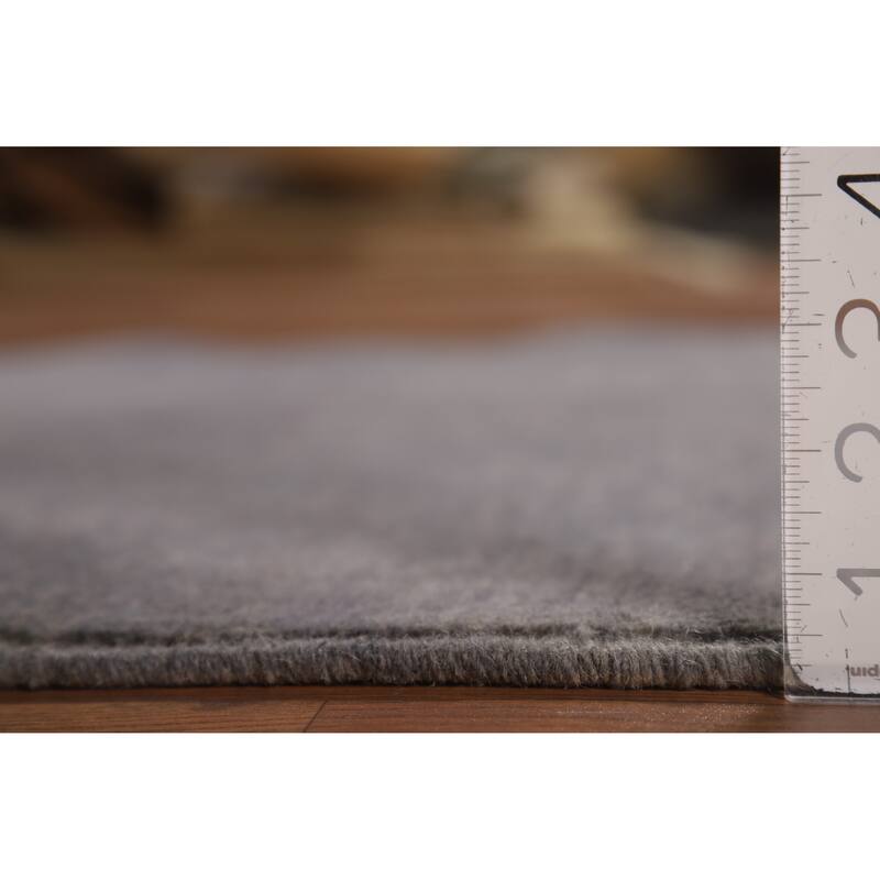 Gray Blue Gabbeh Modern Rug Hand-Knotted Wool Carpet - 3'4" x 4'10"