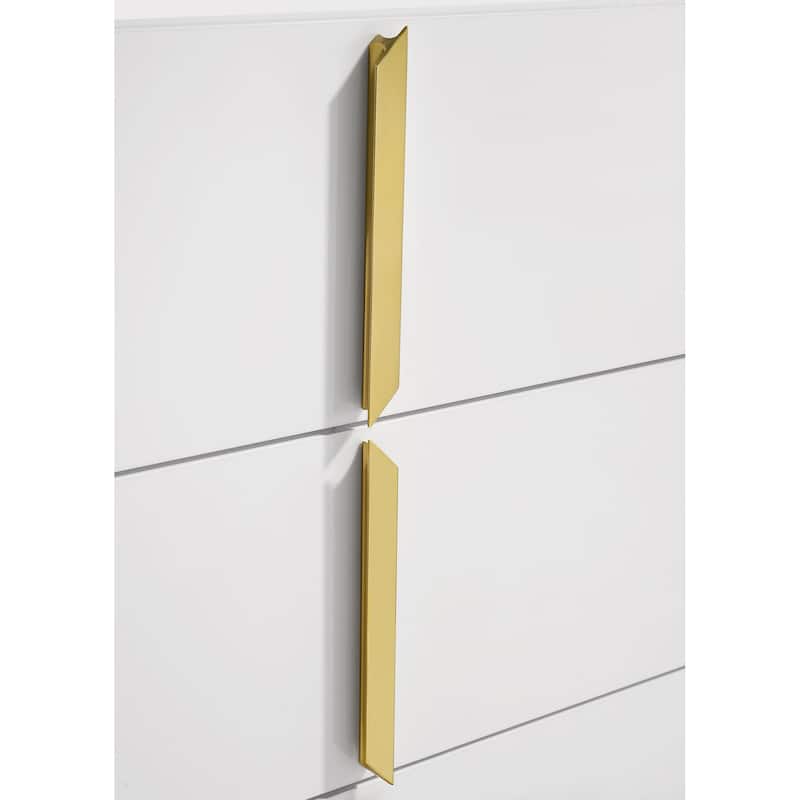 Ines 5-drawer Bedroom Chest of Drawers White High Gloss