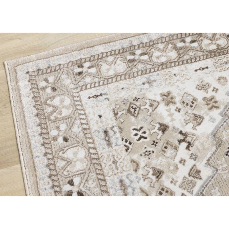London Collection - Beige/Cream Traditional Area Rug