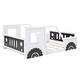 preview thumbnail 10 of 10, Classic Design Full Size Car-Shaped Platform Bed with Wheels,Sturdy Pine Wood and Safety Guardrail
