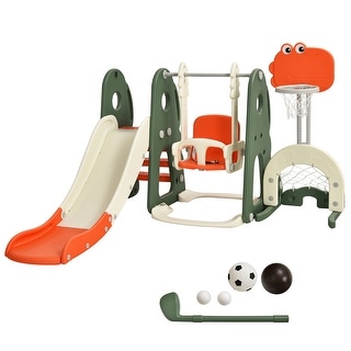 Costway 6 in 1 Toddler Slide and Swing Set Climber Playset w/ Ball - See Details