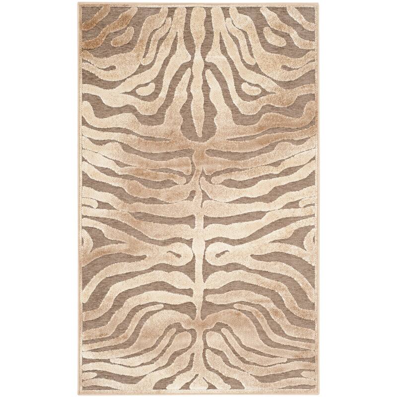 SAFAVIEH Paradise Lisette Modern Viscose Rug - 2'7" x 4' - Brown/Creme