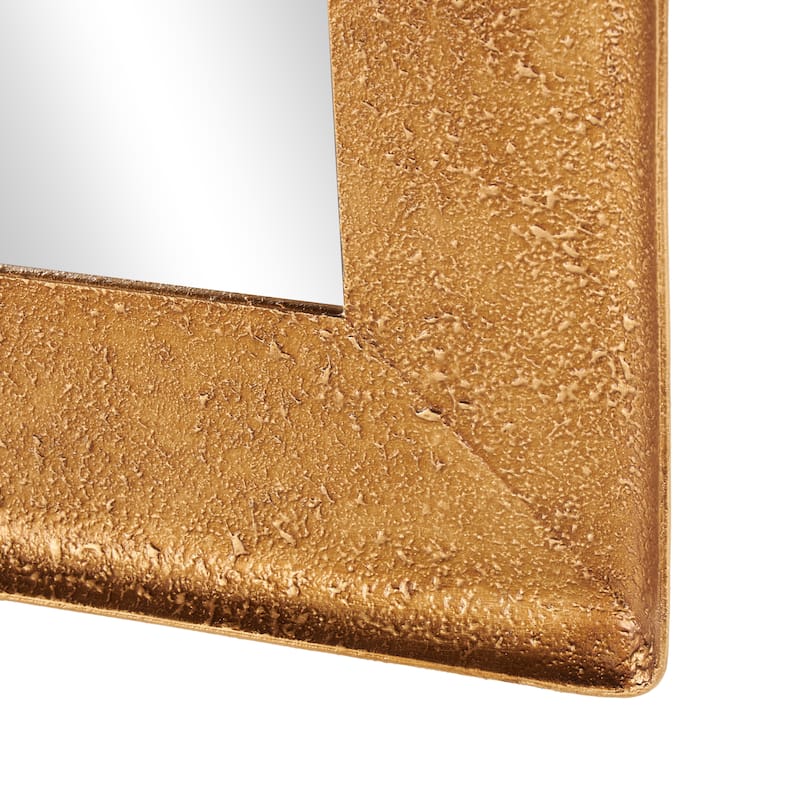 Metal Wall Mirror with Textured Frame - Gold - Roche River Decor