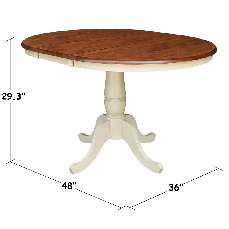 The Gray Barn Jalisco 36-inch Round Top Pedestal Table with 12-inch Leaf