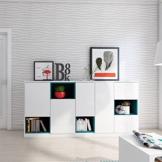Art3d 3D Wall Panels PVC Wave Design V (32 Sq.Ft)