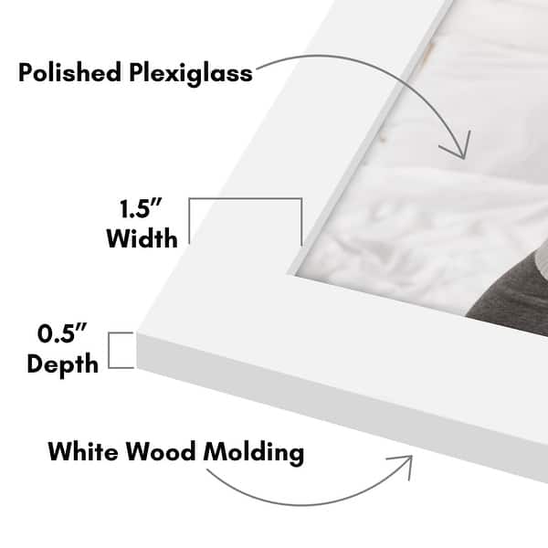 dimension image slide 2 of 9, Americanflat Poster Frame - Wooden Picture Frame with Plexiglass Cover