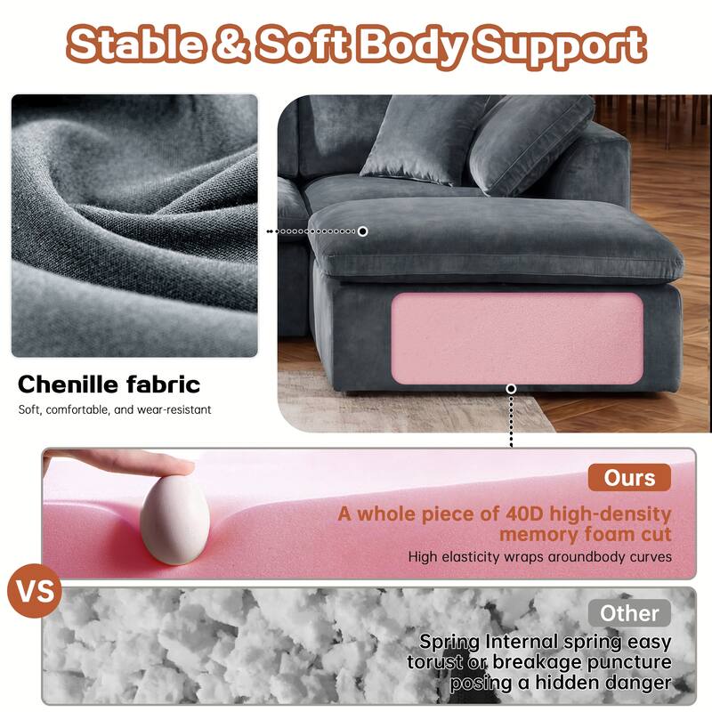 Modern L-Shaped Sectional Sofa with Chaise Lounge,Compressed Sectional Sofa Modern Minimalist Style Corduroy Couch