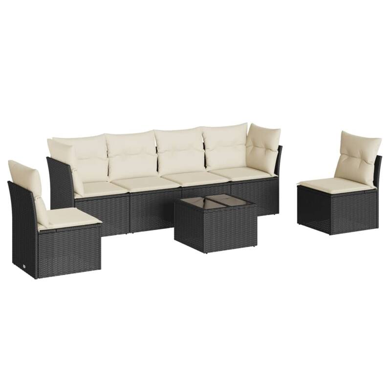 vidaXL Garden Sofa Set Black