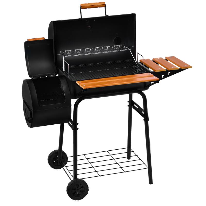 Royal Gourmet CC1624W Barrel Charcoal Grill with Offset Smoker