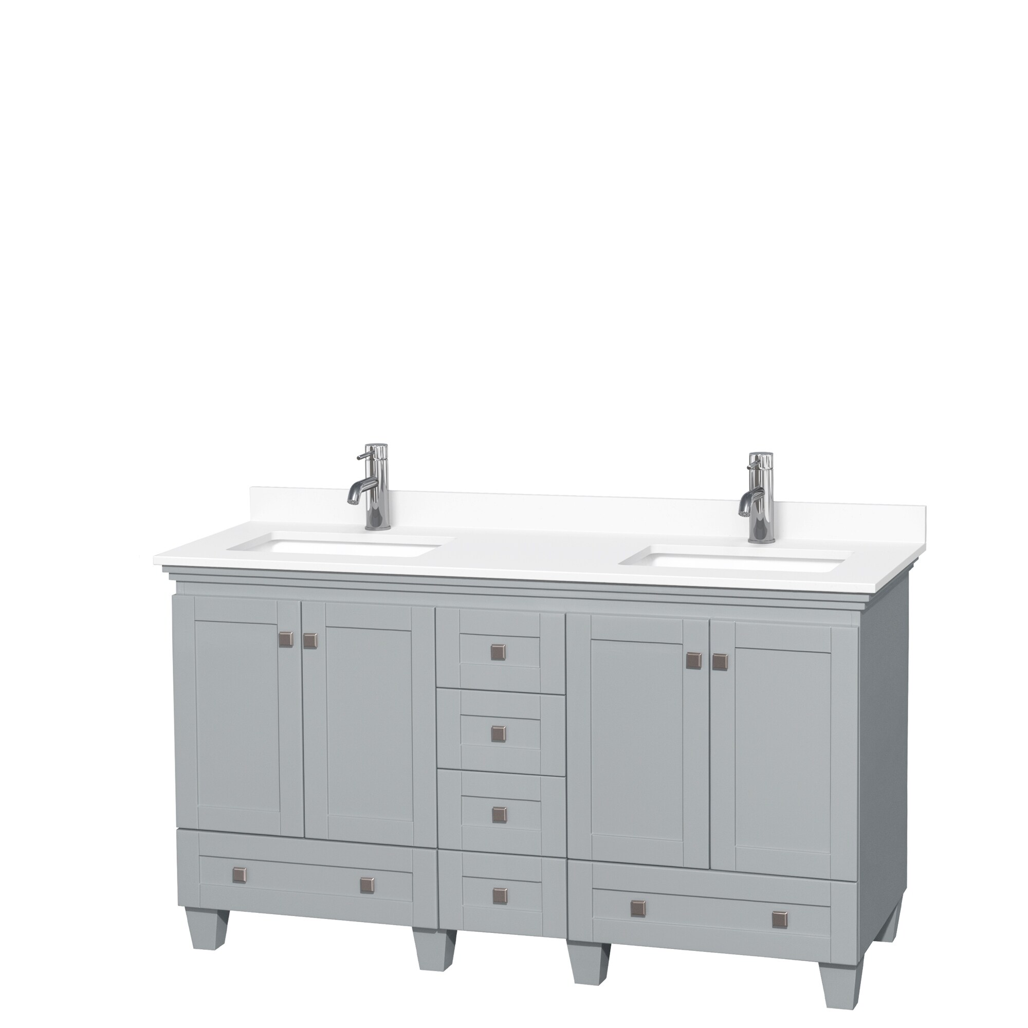 No Mirrors Undermount Square Sinks Deborah 60 Inch Double Bathroom Vanity In Dark Gray Light Vein Carrara Cultured Marble Countertop Bathroom Vanities Tools Home Improvement Emosens Fr
