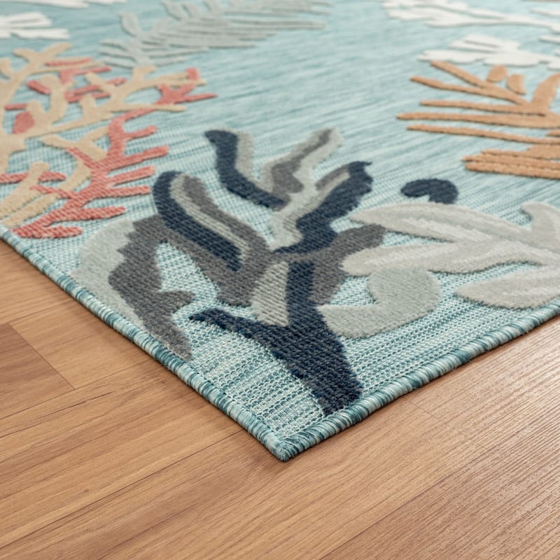 Sevita Vera Coastal Coral Durable Performance Indoor/Outdoor Area Rug