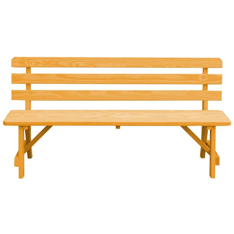 Pine 6' Traditional Backed Bench
