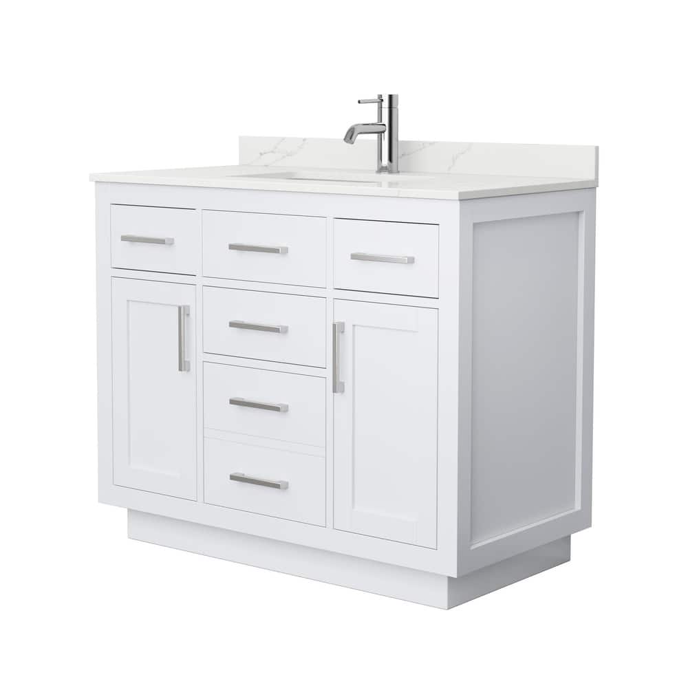 Beckett TK 42-inch Single Vanity, Single Hole Quartz Top
