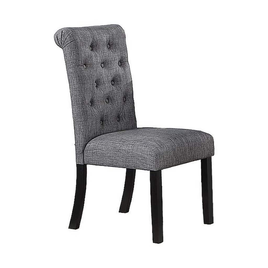 Black/Gray Fabric Upholstered Wood Frame Dining Chair, Sturdy Dining Chair for Dining Rooms - 17.5