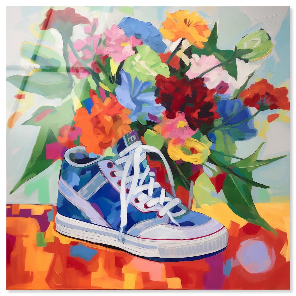 Colorful Sneaker Bouquet Acrylic by Art Remedy, Ready to Hang