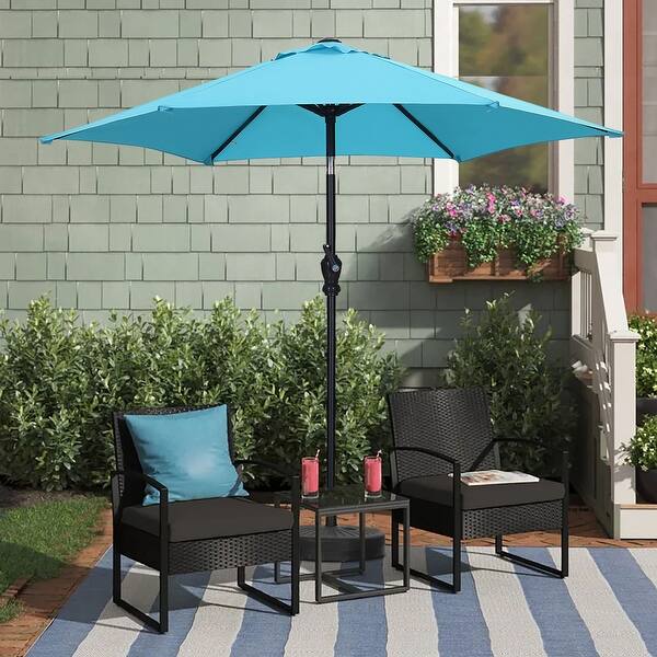 comercial windproof sunbrella crank & tilt 9 foot patio umbrellas 9'ft Umbrella Push Button Sunbrella Double Wind Vents Sturdy fiberglass frames and water Costway Large 9FT Patio Umbrella