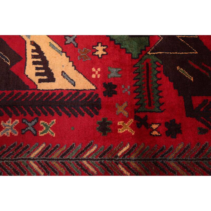 ECARPETGALLERY Hand-knotted Teimani Red Wool Rug - 3'10 x 5'9