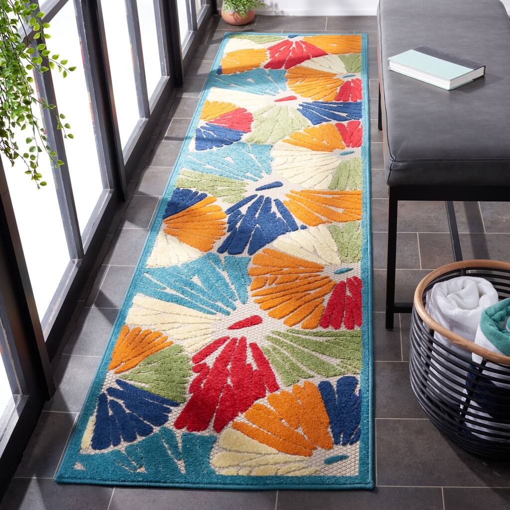 SAFAVIEH Cabana Eufrosina Indoor/ Outdoor Waterproof Patio Floral Rug