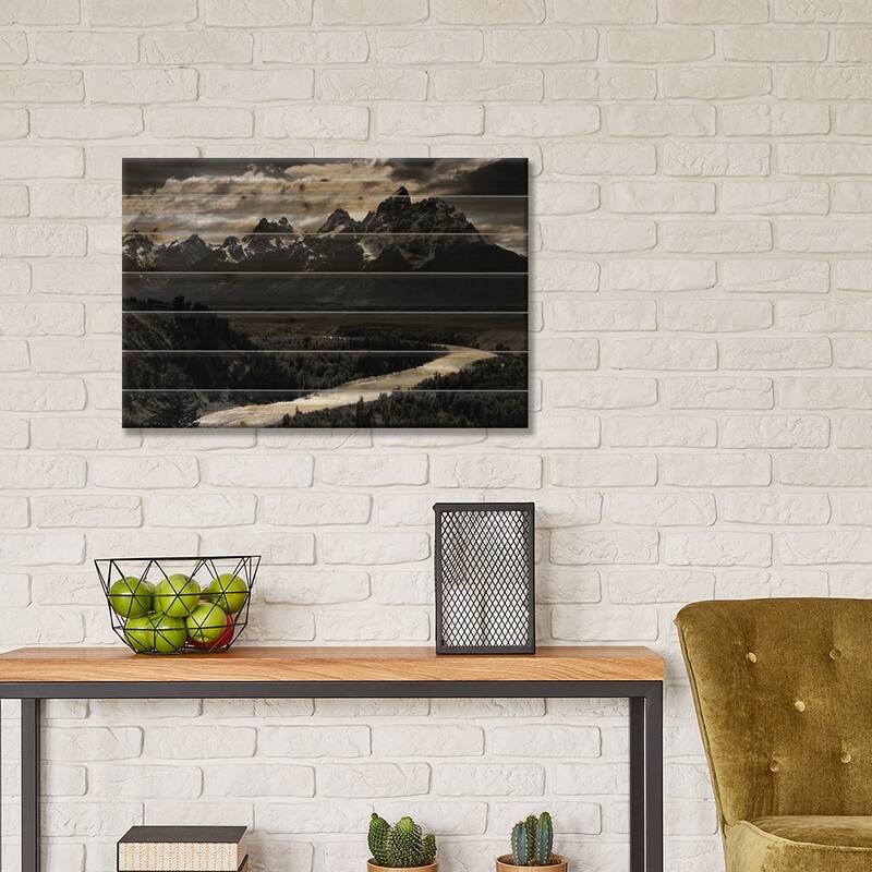 Grand Teton II Print On Wood by Ansel Adams - Multi-Color