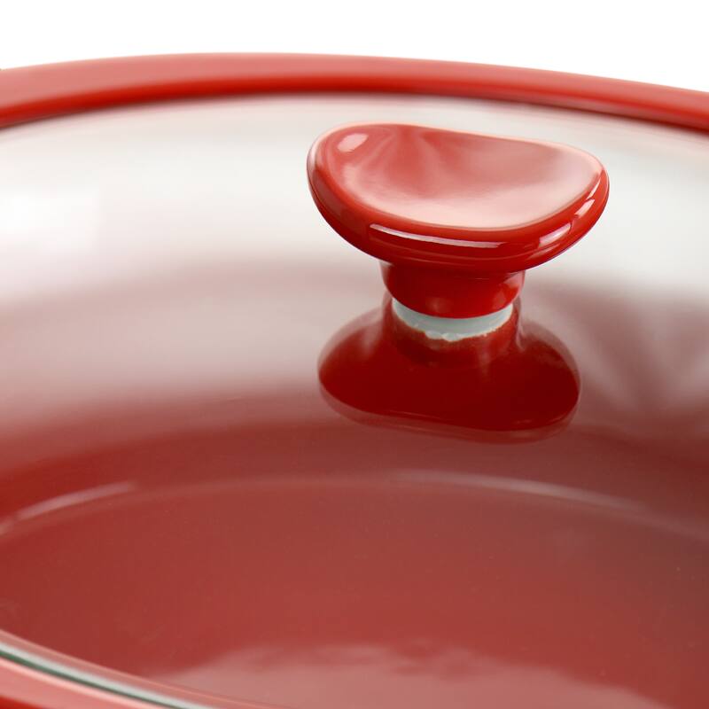 Crockpot Appleton 2qt Oval Stoneware Casserole Dish in Red with Lid