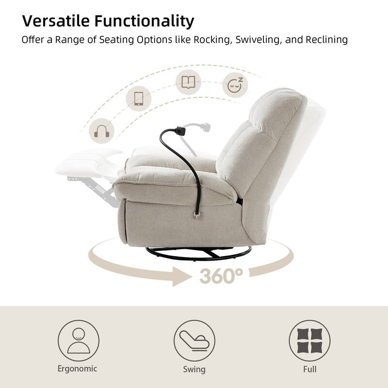 Alina Modern Manual Recliner with A Phone Holder(Set of 2) by HULALA HOME