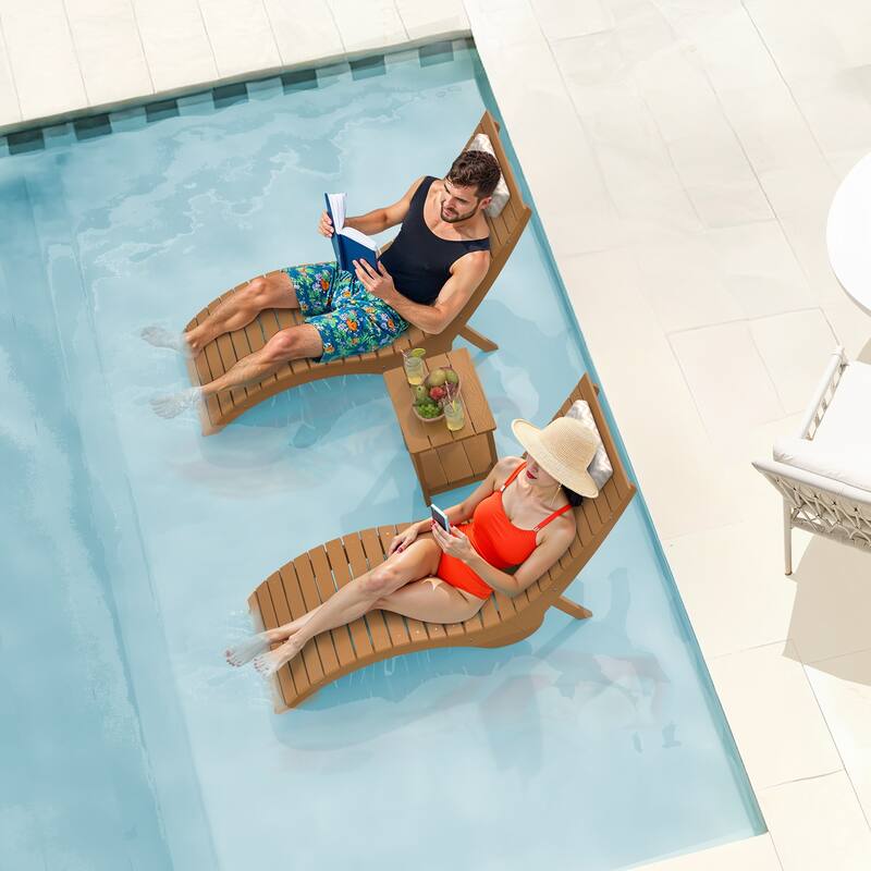 HDPS Water-Resistance Patio Lounge Chair Set of 3