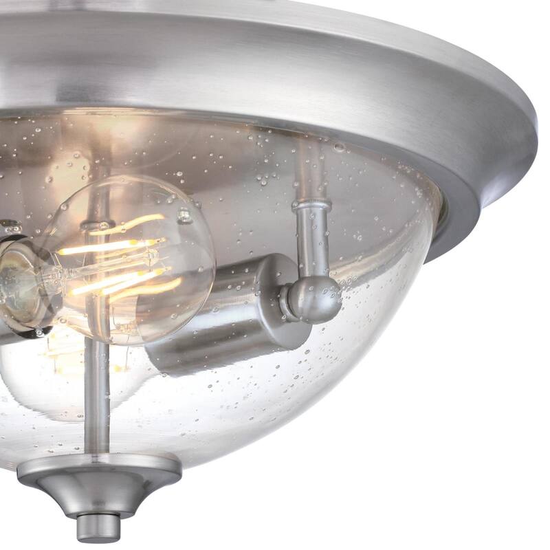 Westinghouse Lighting Basset Two Light 13 Inch Brushed Nickel Indoor Flush Mount Fixture