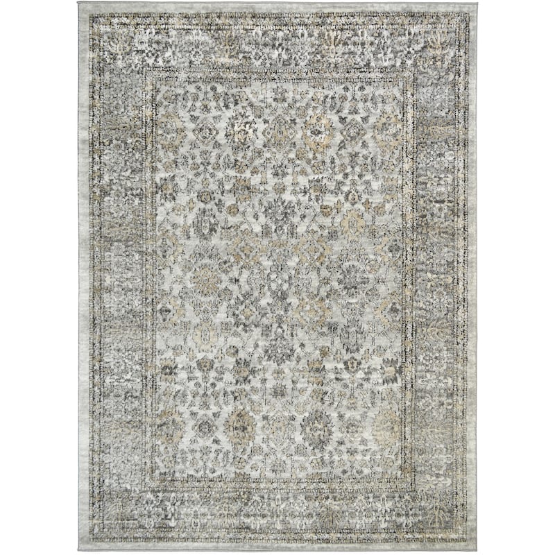 Firenze Grandeur Traditional Oriental Area Rug - 5'3"x7'3" - Ivory/Gray